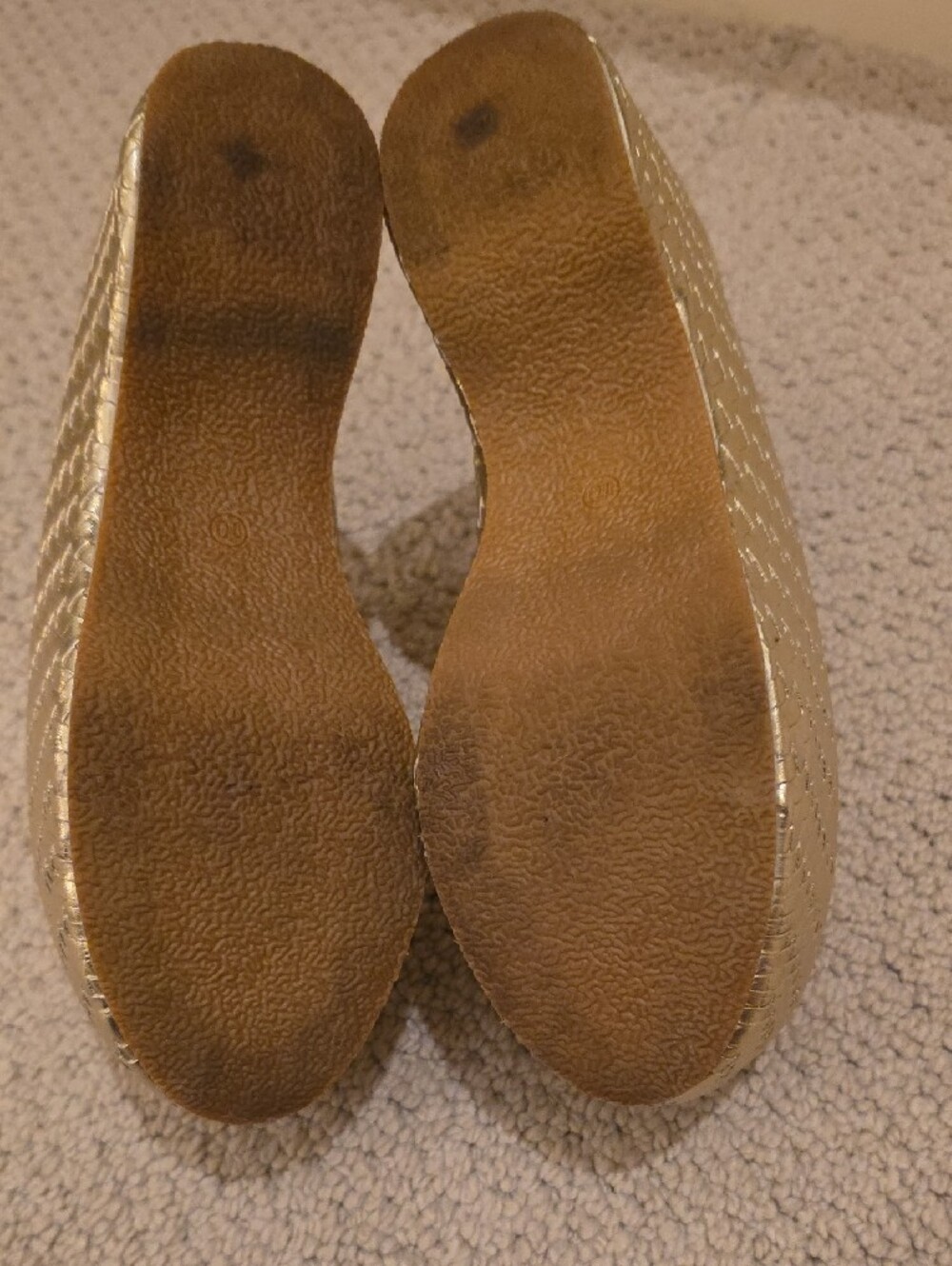 Metallic Gold Woven Ballet Flats for Women - Picture 6 of 6